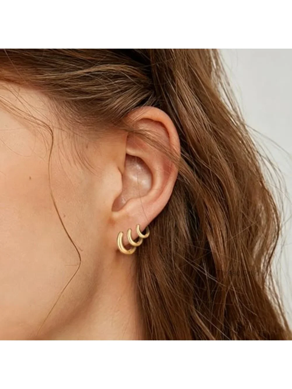 6 Pairs Gold Plated Huggie Hoop Earrings Set, Hypoallergenic Cartilage Hoops,